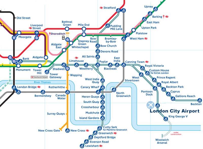 Le Docklands Light Railway Prendre Le DLR Pour Vos D Placements L   Dlr Map London N 